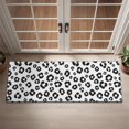 thumbnail image 2 of Black and White Leopard Print Washable Non Slip Indoor Door Mat, Decorative Entry Rug for Entrance, Bedroom, Kitchen, Bathroom, 16"x47", 2 of 6