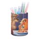 thumbnail image 1 of La Dama y el Vagabundo-theme Cylinder Pen Holder Pencil Organizer with Flannel Lining PVC Leather Material Cardboard Base for study work 10*8CM, 1 of 6