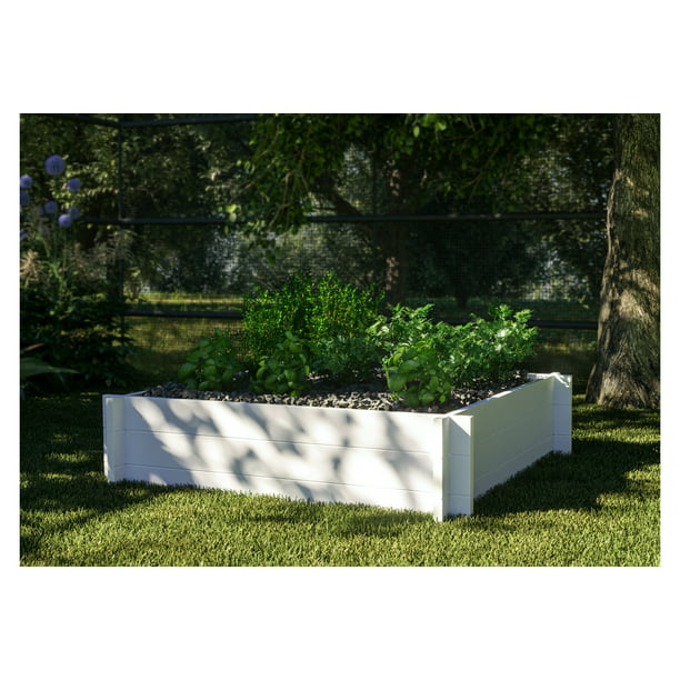 White Vinyl Garden Bed Va68245, Vita Raised Garden Bed Instructions