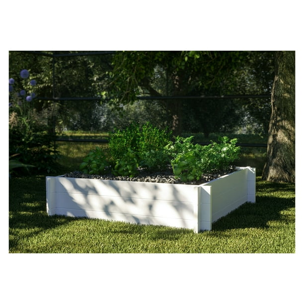 Vita Classic 3 X3 X11 White Vinyl Garden Bed Va68245 Com White Vinyl Garden Bed Va68245, Vita Raised Garden Bed Instructions