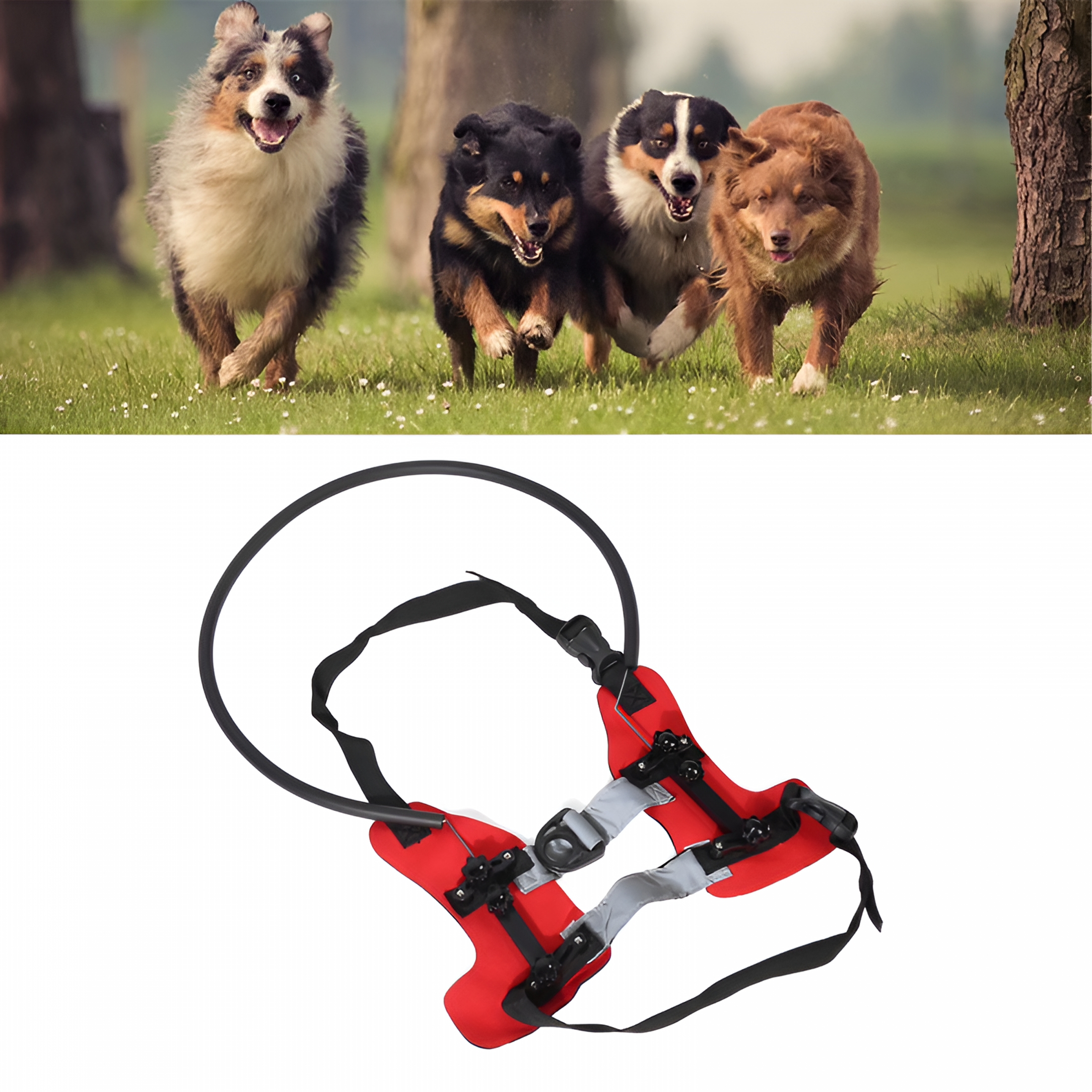 GASTROPOD 2026 New Blind Dog Halos Adjustable Wear Resistant Blind Dog Harness Guiding Device Ring Bumper Collar for Dogs Cats Pets S