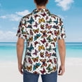 thumbnail image 6 of Balery Cute Butterfly Print Men's Hawaiian Shirts Short Sleeve Beach Shirt Relaxed Fit Vacation Button Down Shirts-, 6 of 9