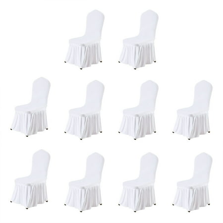 Spandex Chair Covers Long Ruffled Skirt Slipcovers For