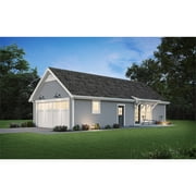 The House Designers: THD-6103 Builder-Ready Blueprints to Build a Simple Affordable Garage Apartment House Plan with Slab Foundation (5 Printed Sets)