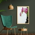 thumbnail image 2 of Spa Wall Art with Frame, Spa Stones Orchid and Bamboo Stems Yoga Image, Printed Fabric Poster for Bathroom Living Room, 23" x 35", Fuchsia Green Grey, by Ambesonne, 2 of 2