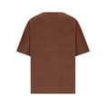 thumbnail image 5 of LIZUOJUN Womens Linen Shirts V-Neck Blouse Breathable Lightweight Loose Fit Washed Crinkle Gauze Shirt Casual Vacation Top,Brown,4XL, 5 of 6