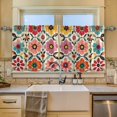 thumbnail image 2 of Yayeee Kitchen Curtains Tier Set of 2 Light Filtering 57"x24" Over Sink Window Panels, Colorful Flowers, 2 of 7