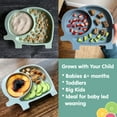 thumbnail image 3 of Sage Spoonfuls Elephant Silicone Plate for Toddlers, Babies, Baby-Led Weaning, Kids, 100% Silicone, Strong Suction Base, Divided Compartments, Microwave & Oven Safe, Dishwasher Safe, BPA Free, 3 of 7