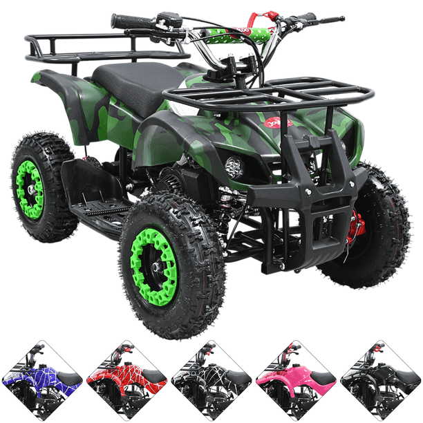 Cuatrimoto a Gasolina 49cc 2T Suspensión de Resorte Arranque Manual Freno de Disco Carga Máx 50 kg Hasta 40 km/h - Verde Camuflaje