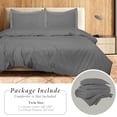 thumbnail image 3 of ROYALE LINENS Grey Duvet Cover Twin Size - Soft Twin Duvet Cover Set - 2 Pieces Double Brushed Twin Duvet Covers with Zipper Closure, 1 Twin Duvet Cover 68x90 inches and 1 Pillow Sham (Twin, Grey), 3 of 8
