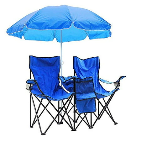 MegaBrand Double Camping Folding Chair and Umbrella