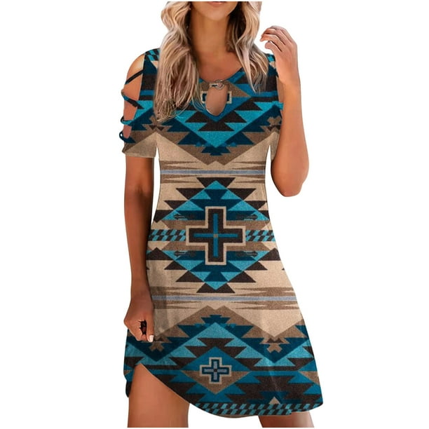 Native print dresses cheap