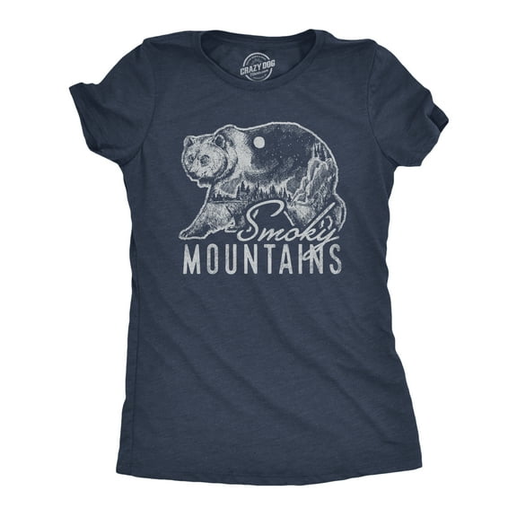Womens Retro Smoky Mountains T Shirt Funny Camping Vintage Graphic Design Tee Guys Womens Graphic Tees