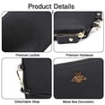 thumbnail image 4 of Cartera de cuero imeetu con cremallera y pulsera Negro, 4 of 5