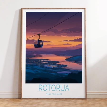 Rotorua New Zealand Thermal Springs Wall Art, Unframed Paper Print Size 8x12
