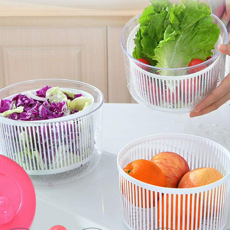 Geedel Salad Spinner, Vegetable Washer Dryer Drainer, Lettuce Spinner Dryer  with Bowl and Colander, Easy to Clean Salad Dryer Spinner for Salads