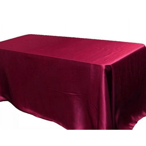 10 pack 60x120" Rectangle Satin Tablecloth Wedding SEAMLESS Catering Table Cover", (Color: Burgundy)