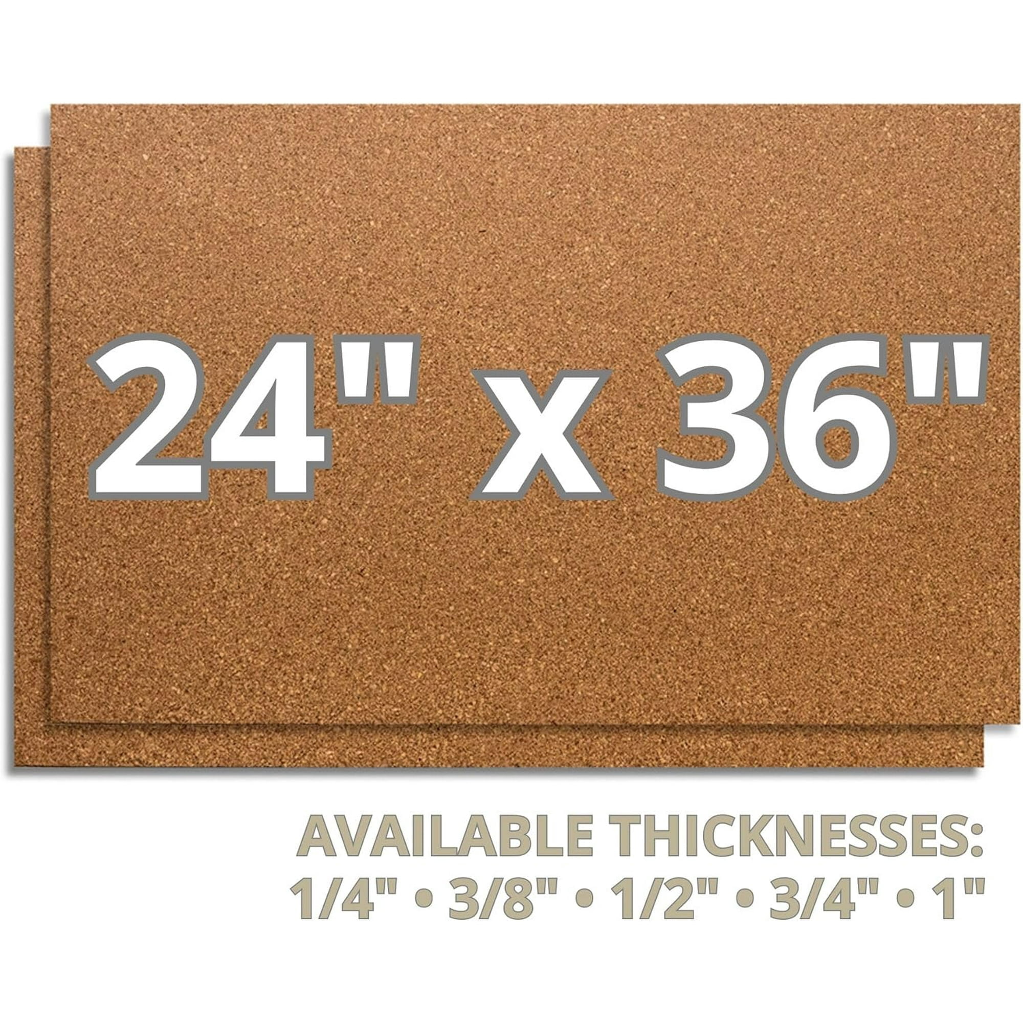 Manton Industrial Cork Sheet - 24" x 36" x 1" Thick Manton Cork Bulletin Board, Decorative Pinboard Display Panel