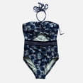 thumbnail image 3 of Michael Kors Women's Bandeau Cutout One Piece Swimsuit Blue Size 6, 3 of 4