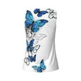 thumbnail image 5 of Picia Blue Flying Butterflies Pattern Women's Workout Tank Top,Breathable Activewear,Slim Fit Athletic Top,Versatile Workout Moisture-wicking top-X-Large, 5 of 9