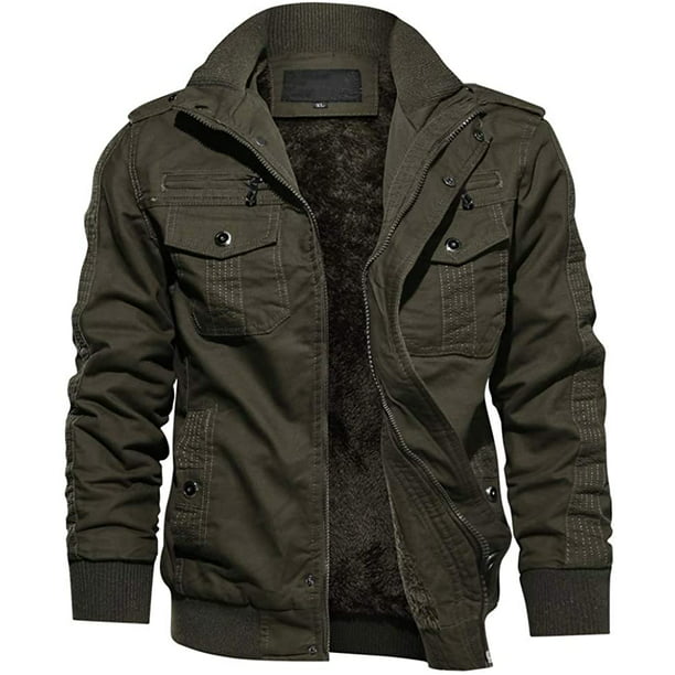 CHENXINGYGG Men's Winter Jacket-Fleece Cotton Military Coat Thicken ...