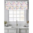 thumbnail image 4 of Colorful Dots Curtain Valances for Windows, Boho Abstract Rainbow Geometric Modern Kitchen Valance Window Treatment, Light Filtering Block Curtains for Bathroom/Bedroom/Living Room 60'' x 18'', 4 of 9