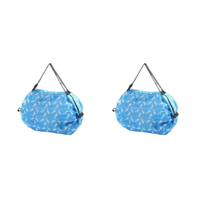 Wweixi Sacs de Rangement Pliables en Polyester pour Voyage, Sac de Plage Léger et Imperméable, Bleu Chiot 2ensemble