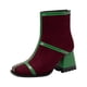 thumbnail image 1 of NECHOLOGY Botas Mujer Adulto Femenino Zapatos Botines mujer Botines gruesos de tacón con punta cuadrada y cremallera trasera aterciopelada de color sólido para mujer (Wine, 7.5), 1 of 7
