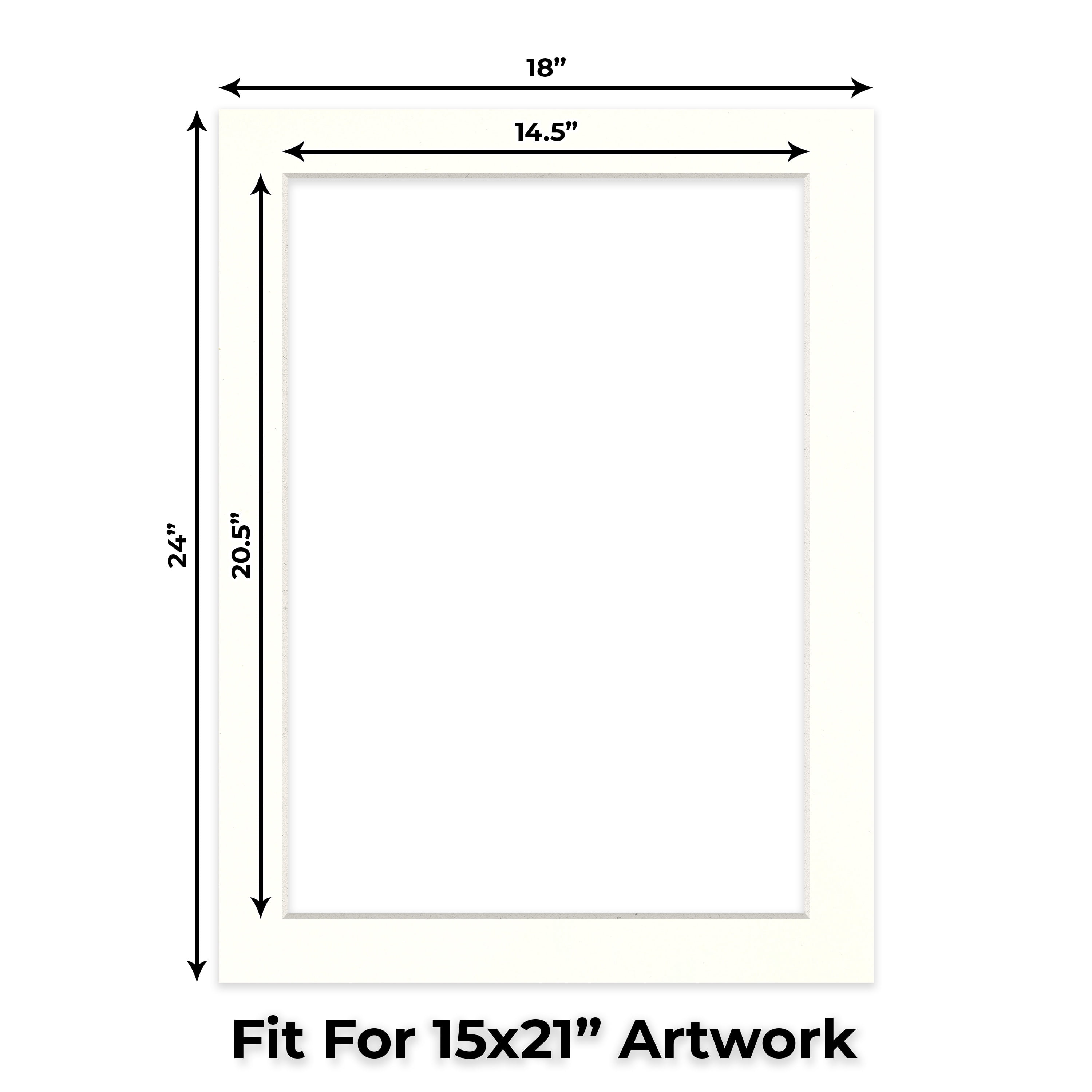 Antique White Picture Frame Mat for 18x24 Frames - Fits 15x21 Photos - 10 Mats