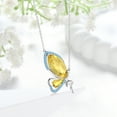 thumbnail image 5 of Juwaliy Yellow Butterfly Fairy Necklace Women November Birthstone Necklace Citrine 925 Sterling Silver Jewelry Christmas Birthday Gifts for Daughter, 5 of 7
