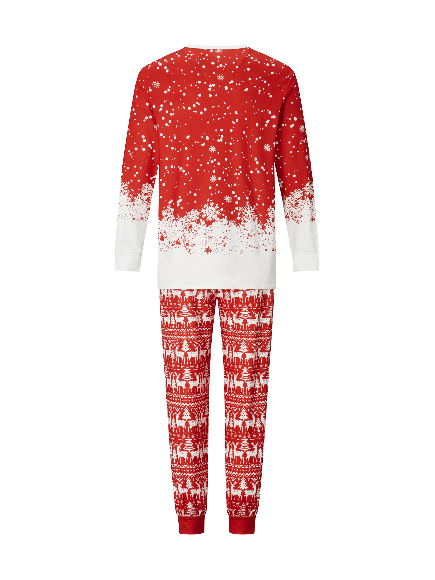 Family Matching Pajamas Christmas Sleepwear Long Sleeve Sleep Shirt with Plaid Pants Soft Loungewear Pjs Set S-XXL