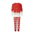 thumbnail image 3 of Elippeo Christmas Family Pajamas Matching Set Letter Santa Hat Print Long Sleeve Tops and Elk Print Pants Sleepwear, 3 of 9
