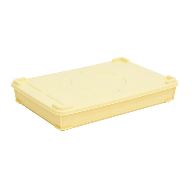 Caja multiusos para fermentar masa, bandeja de almacenamiento de alimentos de material HDPP para uso comercial y doméstico. Amarillo Pequeño