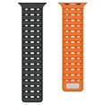 thumbnail image 6 of Magnetic Sport Band for Apple Watch Ultra 2/1 49mm 45mm 44mm 42mm, Soft Silicone Wristband Breathable Wide Strap with Magnetic Clousure for iWatch Series 9 8 7 6 5 4 SE 3 2 1, Black+Orange, 6 of 7