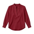 thumbnail image 5 of Qgtaibl Womens Gingham Blouses Split Stand Collar V Neck Long Sleeve Plaid Tops Plus Size Loose Fit Breathable Daily Office Shirts Wine M, 5 of 5