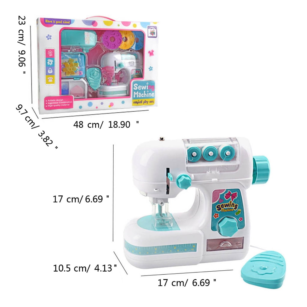 T-HOTLYST Mini Sewing Machine Toy Electric Sewing Machine Educational Interesting Kids Toy Children Pretend Play Housekeeping Toy