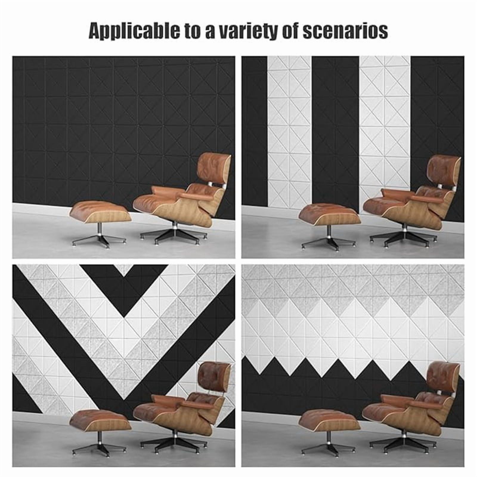 12Pack Acoustic Panels with Self-Adhesive, 12x12x0.4Inch Sound Proof Foam Panels, Sound Absorbing Tile