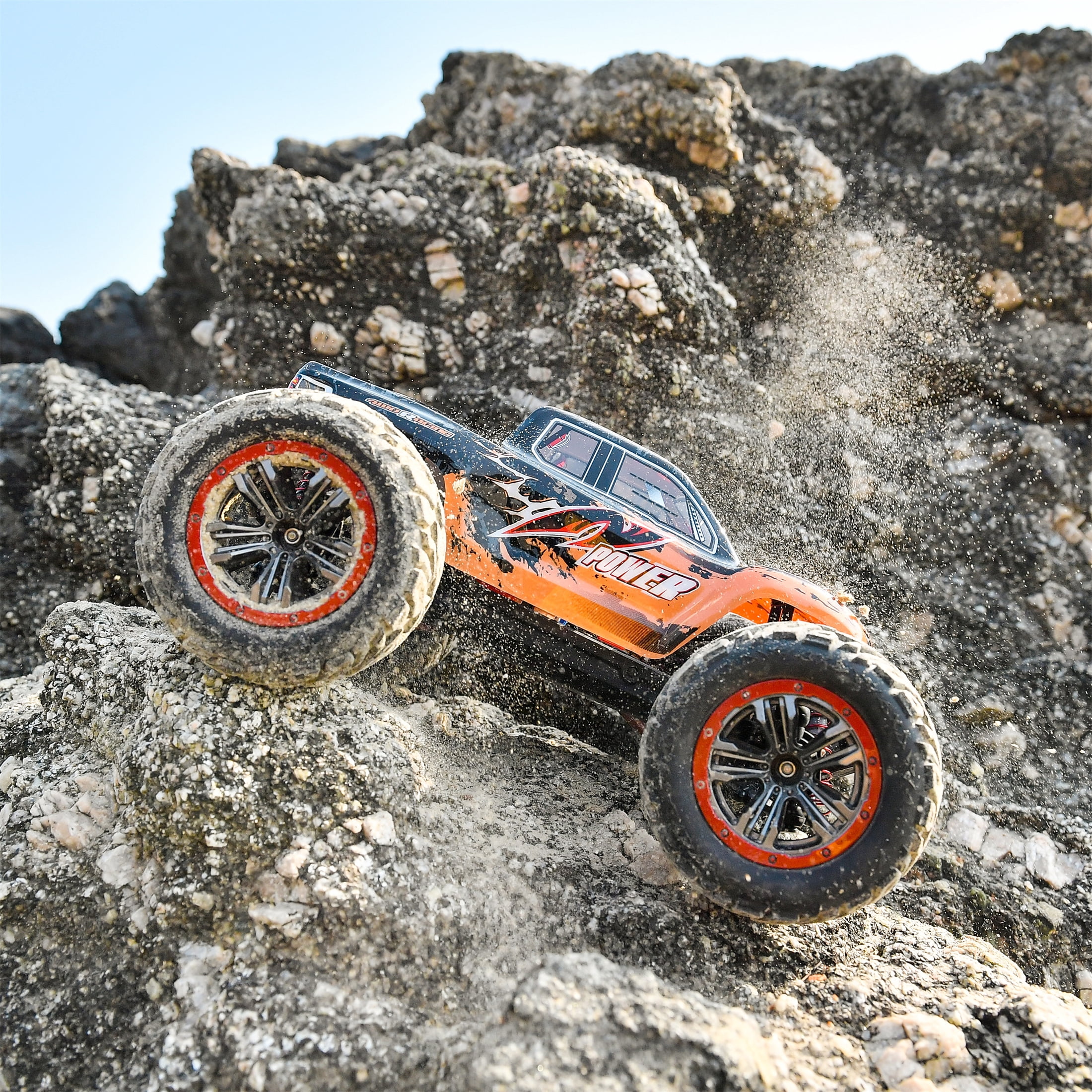 YCFUN Hobby Grade 1:12 RC Monster Truck, 4WD High-Speed 45km/h Off-Road RC Truck with Rechargeable Battery, All-Terrain RC Car for Kids Boys & Adults