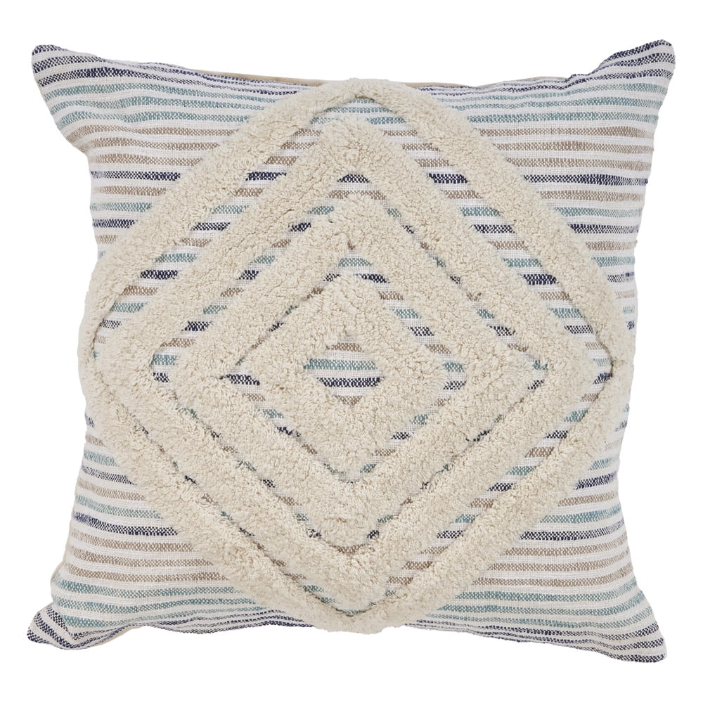 LR Home Geo Diamond Throw Pillow, 18", Blue, Counter per Pack 1