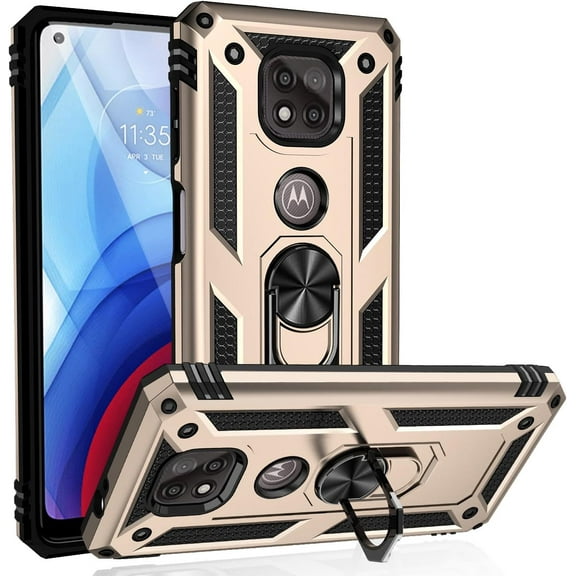 Phone Cases for Moto G Power 2021, Moto G Power 2021 Case with Holder Pink, Moto G Power 2021 Case Shockproof (Gold, Moto G Power 2021)