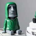 thumbnail image 4 of Easter Island Moai Statue Decor Handmade Statue With Smartphone Stand Home Office Ornament, 4 of 5