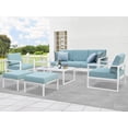 thumbnail image 6 of Royalcraft Aluminum Patio Furniture Set, All-Weather 7 Pieces Outdoor Couch Conversation Set Modern Metal Outdoor Sectional Sofa with Ottomans and Coffee Table, 6 of 7