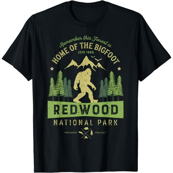 Redwood National Park Vintage California Bigfoot Unisex T-Shirt for Men Women Kids Toddler