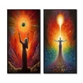 thumbnail image 2 of Designart "Universal Compassion Embracing Goddess Energy I" Christianism Framed Wall Art Set Of 2 - Traditional Yellow Gallery Wall Frame Set For Home Decor, 2 of 6