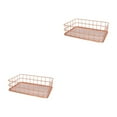 thumbnail image 3 of Advancent Cesta de almacenamiento multifuncional de metal: solución organizada y eficiente para almacenamiento en la oficina Cesta grande de oro Oro rosa 24.5*16.5*6.5 cm, cesta grande 2Conjunto, 3 of 6