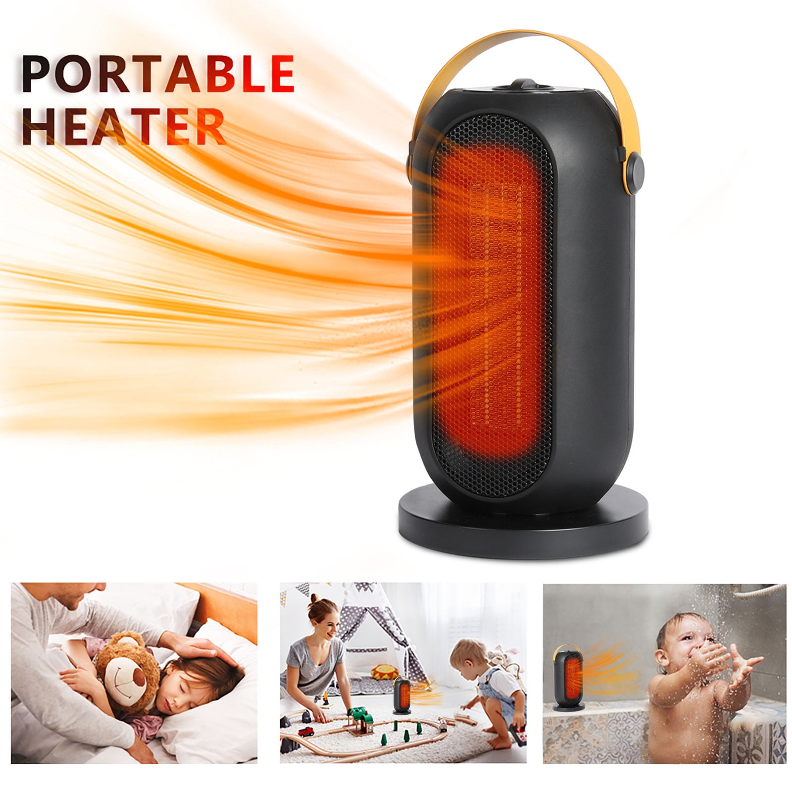 loopsun Electric Ceramic Fan Heater Oscillating Desktop Hot Or Cold Air Space  Heater - Walmart.com