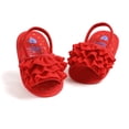 thumbnail image 6 of Penkiiy Baby Toddler Infant Girls Soft Open Toe Summer Sandals Flower Princess Flat Shoes Red for 6-9 Months, 6 of 8
