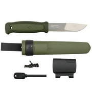 Morakniv Kansbol Sandvik Stainless Steel Fixed-Blade Survival Knife With Sheath and Fire Starter, Military Green, 4.3 Inch