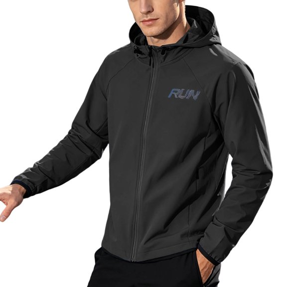 SUYIDA Men's Casual Hooded Jacket, Long Sleeve Lightweight Zip Up, Outdoor Windbreaker for Everyday Travel