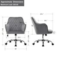 thumbnail image 6 of Duhome Office Chair Velvet Desk Chair with Armrests Adjustable Computer Chair Rolling Chair for Teens Home Office Bedroom Desk Chair, Gray, 6 of 8